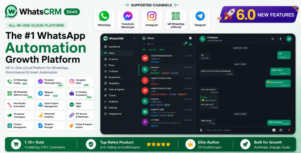 WhatsCRM - Chatbot, Flow Builder, API Access, WhatsApp CRM SAAS System
